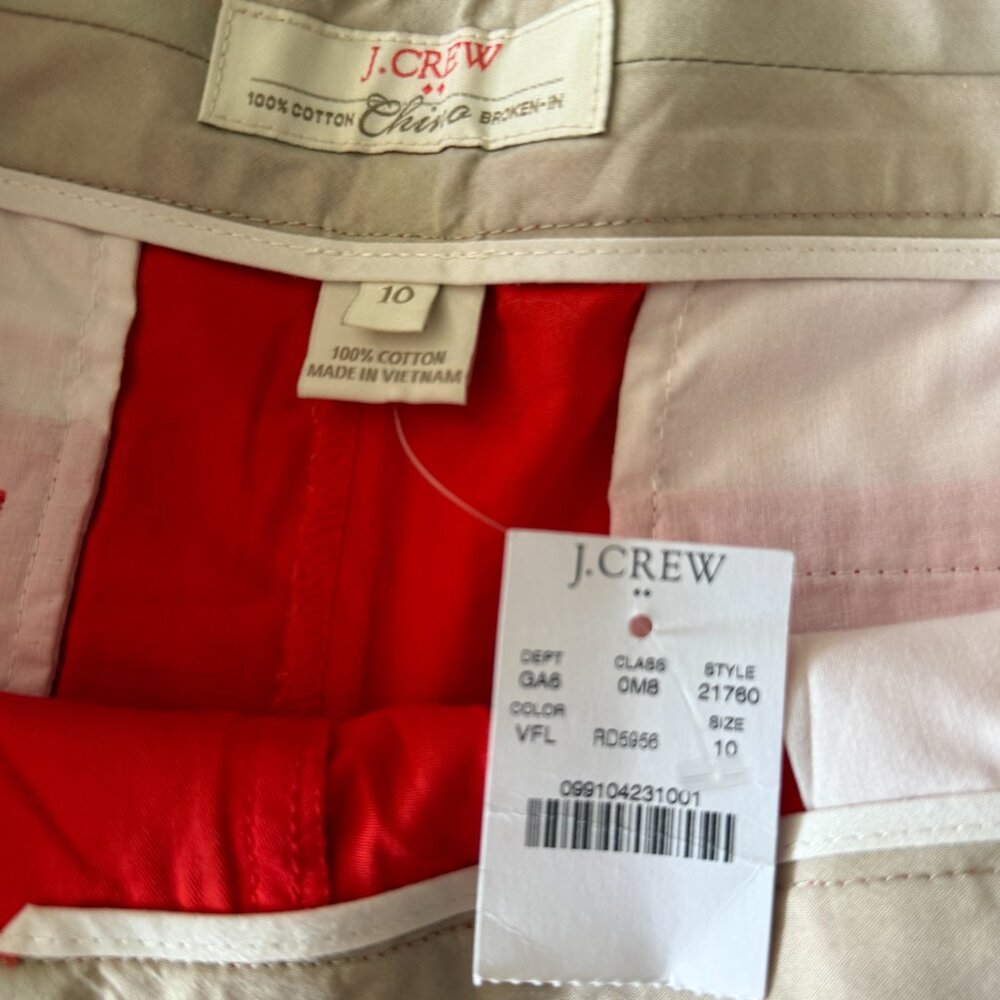 J. Crew Factory Red Orange Coral Chino Broke-In Shorts - Size 8 - Picture 3 of 6